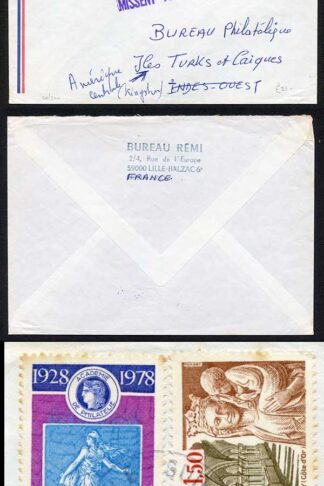 Bahamas French cover to the Turks and Caicos missent to the Bahamas