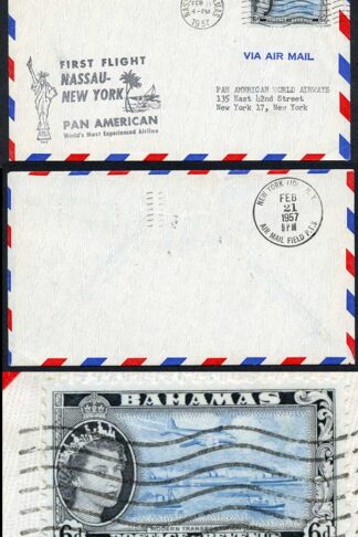 Bahamas QEII 21st Feb 1957 First Flight Nassau to New York