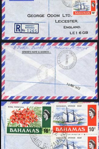 Bahamas QEII registered Cover with Stamps 4 Freeport CDS
