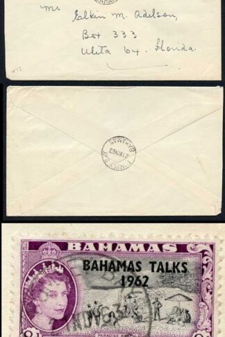 Bahamas QEII cover with Pompey Bay postmarks