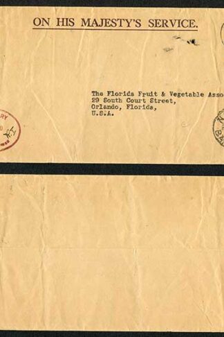 Bahamas QEII Official cover with Treasury handstamp