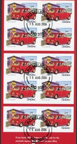 Australia SG2678b/82a 2006 Driving through the Years Cars set of 5 S-A Panes Fi