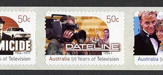 Australia SG2721a 2006 50th Anniversary of Television Self Adhesive Strip of 5