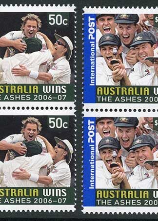 Australia SG2736/37 2006 Australia Win Ashes Sets in Blocks of 4 U/M