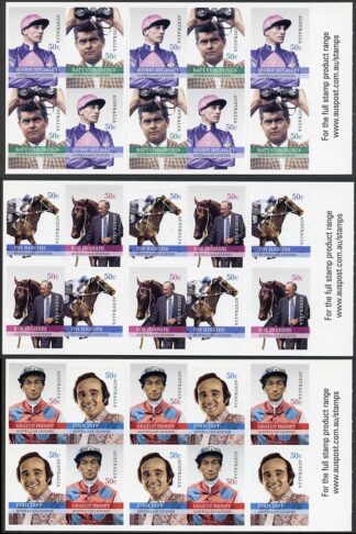 Australia SG2753a/57a 2007 Legends Horse Racing Set of 3 S-A Panes U/M