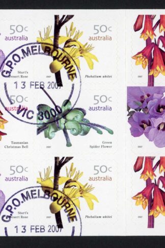Australia SG2763c 2007 Wildflowers (3rd series) Self Adhesive Pane of 12 Fine U