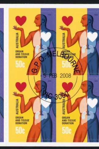Australia SG2916a 2008 Organ and Tissue Donation Self Adhesive Fine Used