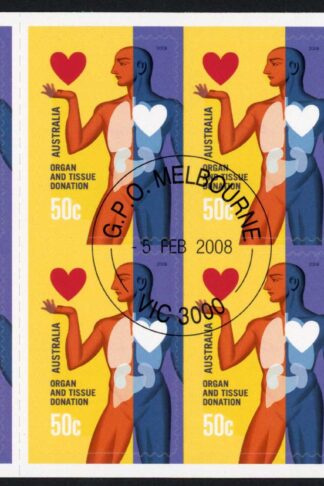 Australia SG2916a 2008 Organ and Tissue Donation Self Adhesive Fine Used