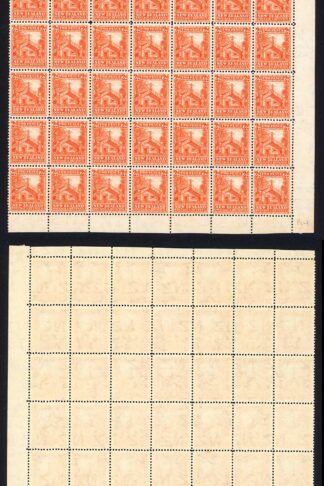 New Zealand SG580c 2d Orange Multiple Wmk Line Perf 14 Block of 70 Cat 2100++