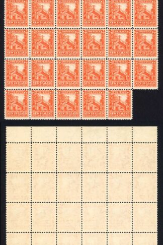 New Zealand SG580c 2d Orange Multiple Wmk Line Perf 14 U/M Block of 47 Cat 1410+