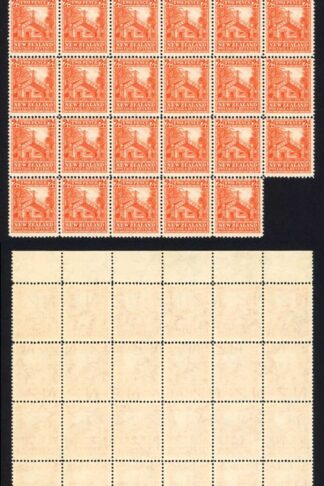 New Zealand SG580c 2d Orange Multiple Wmk Line Perf 14 U/M Block of 47 Cat 1410+