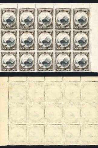 New Zealand SG583d 4d Multiple Wmk Perf 14 x 14.5 Block of 15