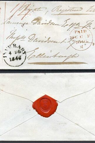 1846 (4 Dec) to Edinburgh twice marked Registered Letter and with 1/4 rate mark