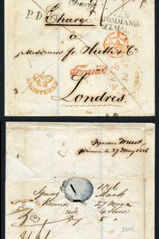 Austria 1846 registered wrapper to London Very colourful
