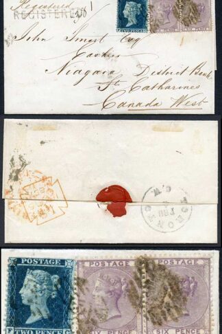 1857 wrapper to Canada West double 8d rate plus 6d registration