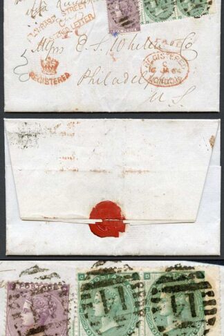 Mail from United Kingdom During the American Civil War 1864 Registered Entire