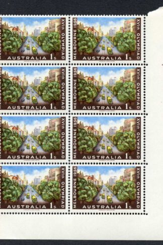 Australia SG393 inc variety short L in block of 8 U/M