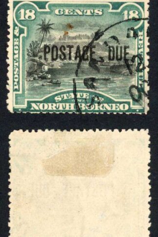 North Borneo SGD10 18c Perf 14.5-15 opt Post Due Cat 70 Pounds
