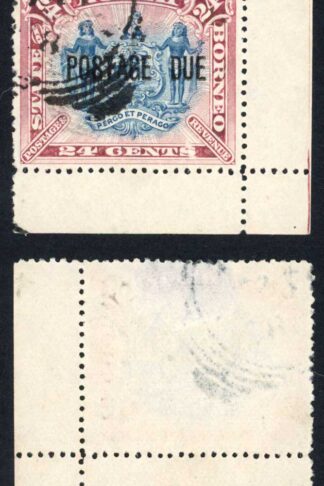 North Borneo SGD11b 24c Perf 13.5-14 opt Post Due Cat 55 Pounds