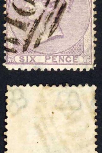 Jamaica SGZ10 6d Lilac used in Kingston A01 cat 95 pounds