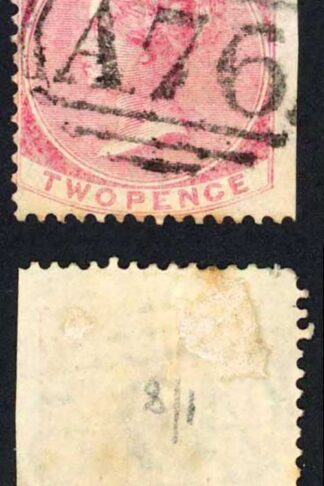 Jamaica SG2 2d rose wmk pineapple A76 Spanish Town pmk cat 55 pounds