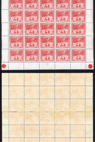 Jamaica SG31w 1d Llandovery Falls Wmk to the left Block of 30 cat 450+++ pounds