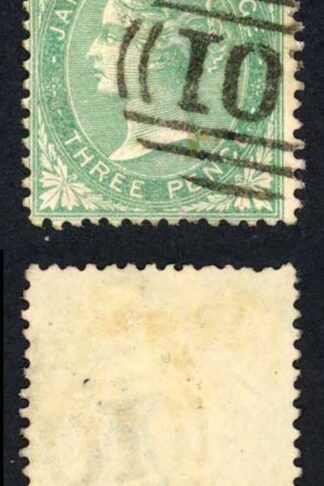 Jamaica SG3 3d Green wmk Pineapple Fine used cat 26 pounds