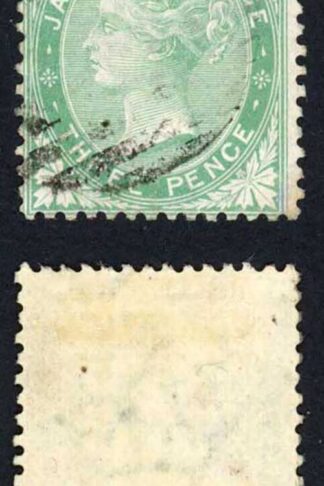 Jamaica SG10 3d Green Wmk Crown CC Fine used cat 11 pounds