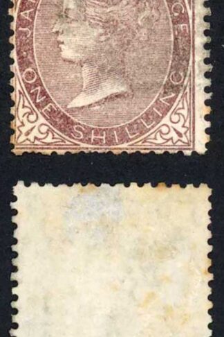 Jamaica SG6a 1/- purple brown wmk Pineapple cat 23 pounds