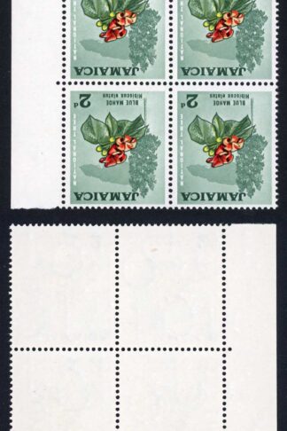 Jamaica SG219w 1964 2d Wmk INVERTED Block of FOUR U/M cat 60+ pounds