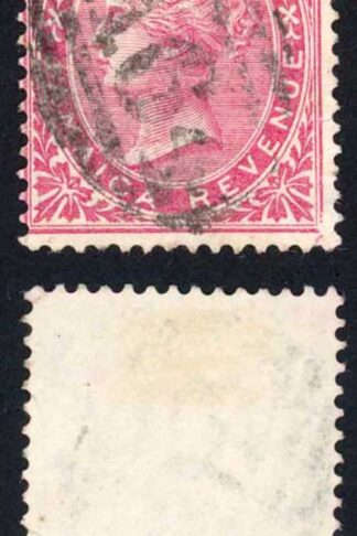 Jamaica SGF3 1d postal Fiscal Wmk Crown CA (sideways) A64 Port Antonio Pmk
