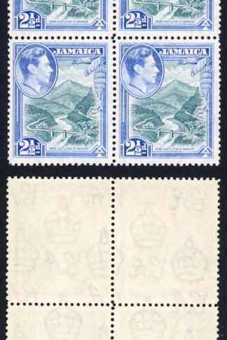 Jamaica SG125 2 1/2d U/M Block of 4 Cat 38+ pounds