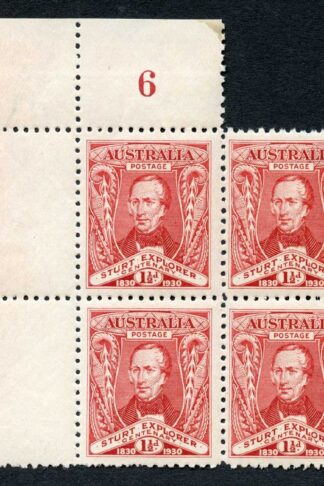 Australia SG117 1 1/2d 1930 Centenary Plate 6 Block U/M
