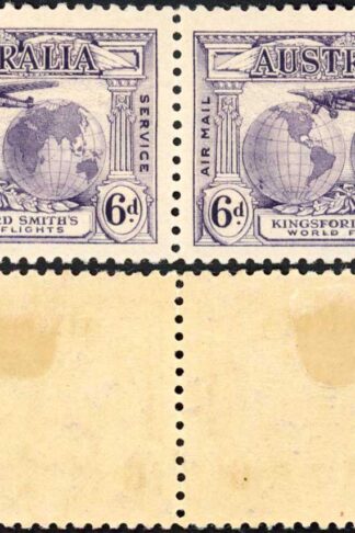 Australia SG123a 6d Re-entry in M/M Pair Cat 56.50 pounds