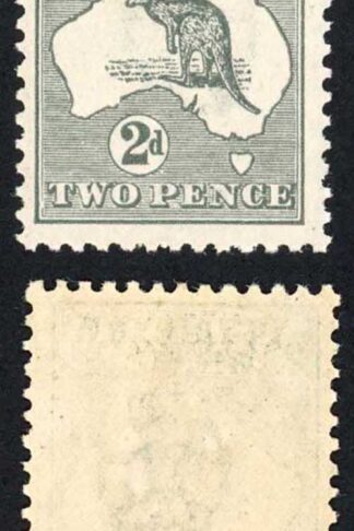 Australia SG35 2d Kangaroo 3rd wmk Missing frame line Variety BW8p M/M