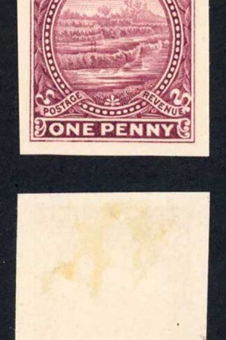New Zealand One Penny Plate Proof on white card