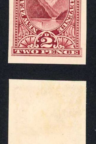 New Zealand Two Penny Plate Proof on white card
