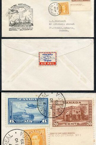 Canada 10 Aug 1939 First Flight Montreal to Southampton