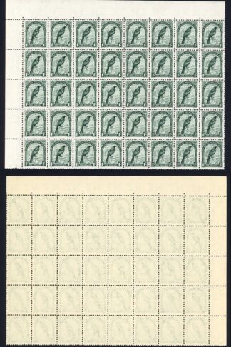 New Zealand SG588 1/- Deep Green Multiple Wmk Perf 14x13.5 U/M Cat 140++ pounds