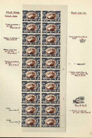 New Zealand SG581c 2.5d Perf 14 x 13.5  M/M Page with Varieties inc 581ca