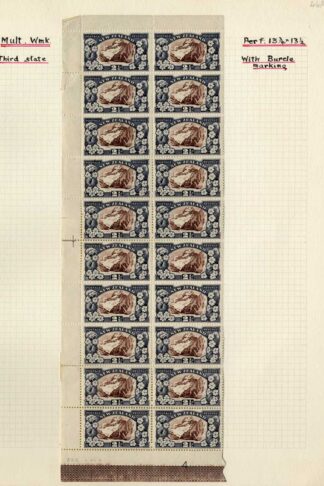 New Zealand SG581c 2.5d Perf 13.75 x 13.5  PLATE 4 With Burcle markings at base
