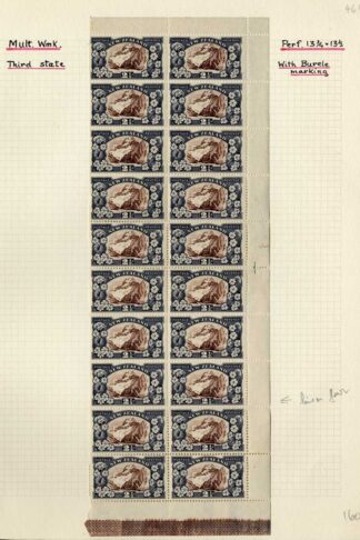 New Zealand SG581c 2.5d Perf 14 x 13.5  M/M Page with Varieties inc 581ca