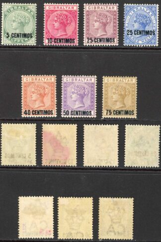 Gibraltar SG15/21 (1d has colour showing through the back) M/M Cat 200 pounds
