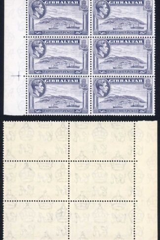 Gibraltar SG123b 1 1/2d Slate-violet Re-entry R5/1 (plate 1a) U/M