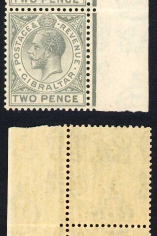 Gibraltar SG93 KGV 2d Grey wmk Script CA U/M Pair