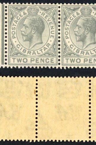 Gibraltar SG93 KGV 2d Grey wmk Script CA U/M Strip of 3