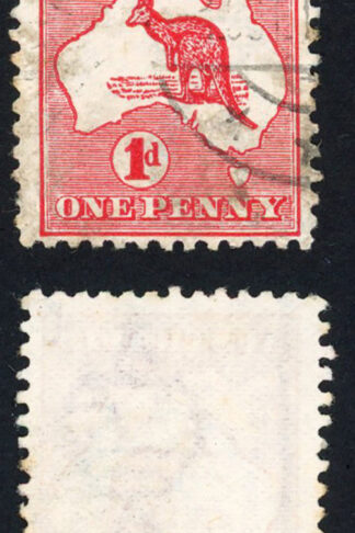 Australia SG2d 1d Kangaroo 1st wmk White Flaw by P of Postage BW 3(E)f