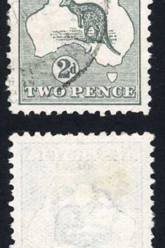 Australia SG3 2d Grey Kangaroo 1st wmk Die 1 Fine Used (bend at bottom)