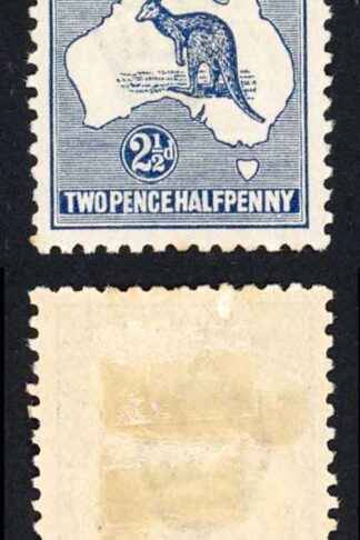 Australia SG36 2 1/2d Deep Blue Kangaroo 3rd wmk M/M Cat 29 pounds