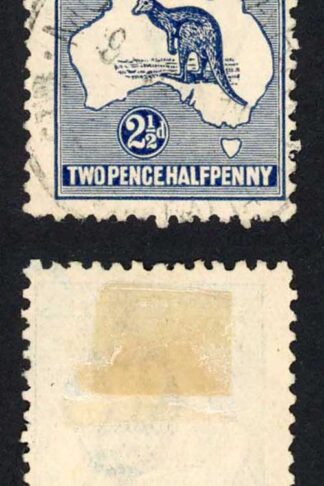 Australia SG36 2 1/2d Deep Blue Kangaroo 3rd wmk Cat 10 pounds